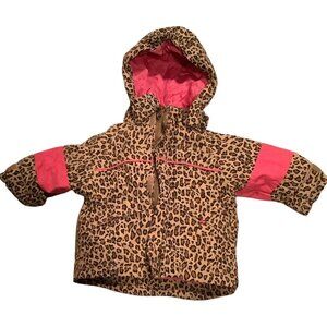 The Childrens Place Baby Girls Leopard Print Coat Size 6-9M Thermolite Insulatio